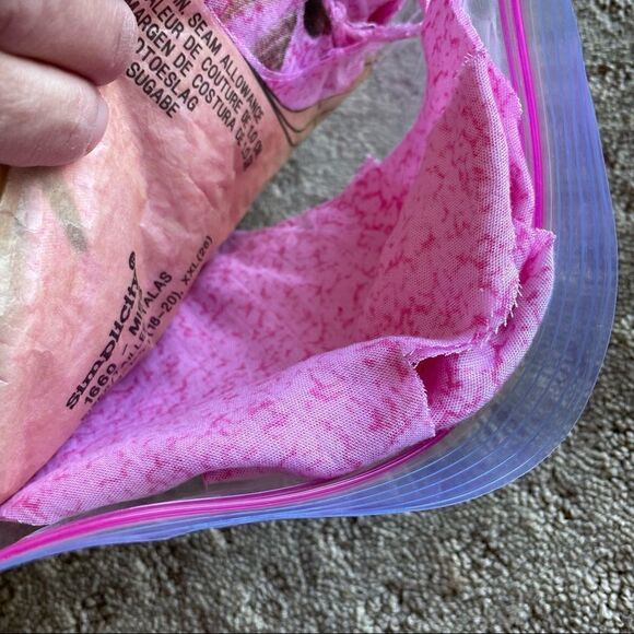 Sewing Project Pink Blouse/ Cover Up Size L Hand Decorated Fabric - Picture 7 of 7